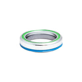 Cane Creek 40 headset with silver and green finish, IS47/33 and ZS62/40, durable cycling component with sleek design