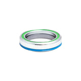 Cane Creek 40 headset with silver and green finish, IS47/33 and ZS62/40, durable cycling component with sleek design