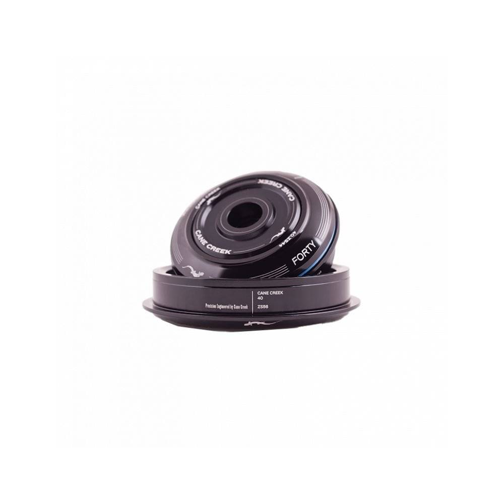 Black Cane Creek 40 ZS56/ZS56 bike headset showing the durable steering component with branding and assembly details.