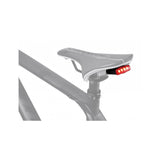 Topeak Redlite 30 black USB rechargeable rear bike light with 30 lumens, waterproof IPX6, mounted on bike seat post.