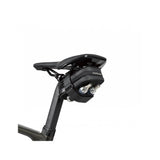 Topeak Elementa Gearbag Pro black waterproof bike seat bag with compact design and tool storage for cycling accessories.