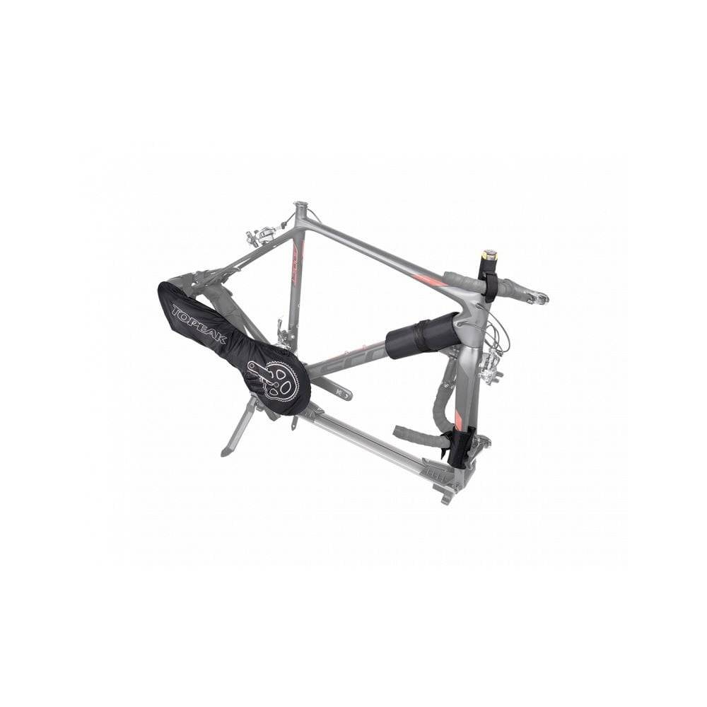 Topeak Pakgo EX bike transport case in black with multi-directional wheels, designed for secure bike travel accessories.