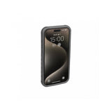 Topeak RideCase black protective bike mount case for iPhone 15 Pro Max, featuring secure grip and durable design.