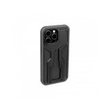 Topeak RideCase black protective bike mount case for iPhone 15 Pro Max with secure mount and durable design.
