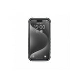 Topeak iPhone 15 PRO Ridecase in black with adjustable stand, durable protective phone case with accessory features.