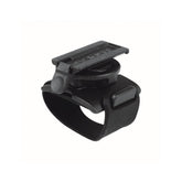 Topeak Omni Ridecase II bike phone mount in black attached to bike stem, with secure multi-mount design for cycling accessories.
