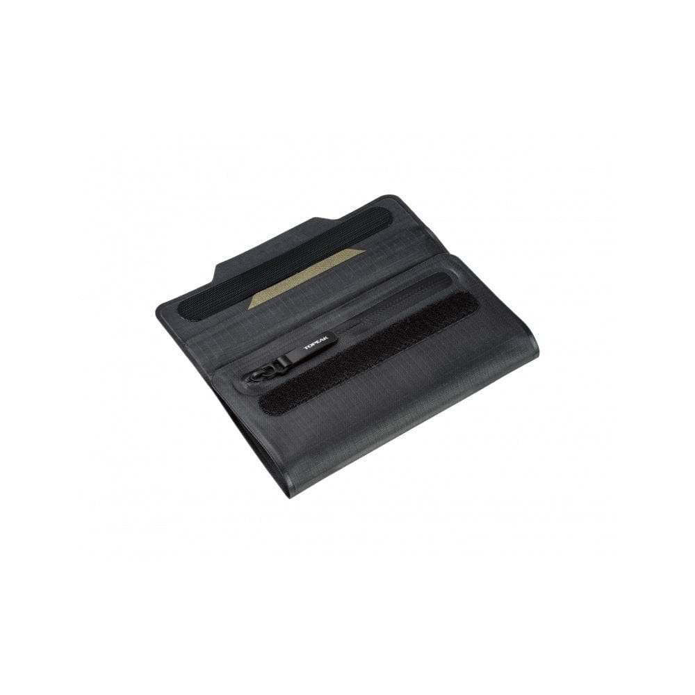 Topeak waterproof Phone Drywallet in black, a durable accessory with transparent front for phone and essentials, outdoors use
