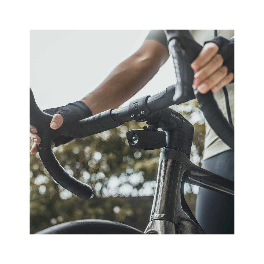 Black Topeak Stem Multi-Mount accessory for front bike lights and GoPro cameras, versatile handlebar mount for cycling accessories.