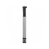 Crankbrothers Klic Mini Floor Pump in silver and black with magnetic hose, portable bike pump accessory for inflating tires.