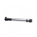 Crankbrothers Klic Mini Floor Pump in silver and black with magnetic hose for portable bike pump and accessories.