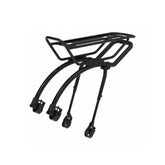 Topeak Tetrarack M2 HD black rear bike rack with QuickTrack system mounted on a bicycle for carrying gear.