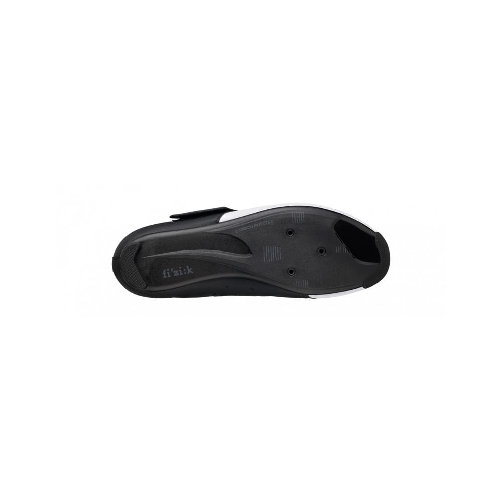Fizik R3 Transiro road cycling shoes with carbon sole and BOA closure system, black and white lightweight bike footwear