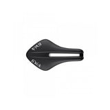 Fizik Transiro Aeris R3 Long Distance Triathlon saddle with split-nose design in black, designed for high-performance cycling comfort.