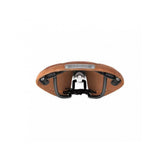 Brooks B17 Softened Tan Leather Bike Saddle with durable black steel rails, designed for comfortable cycling.