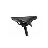 Brooks C19 Cambium all-weather bike saddle in black with steel rails, 184mm long, suitable for cycling components.