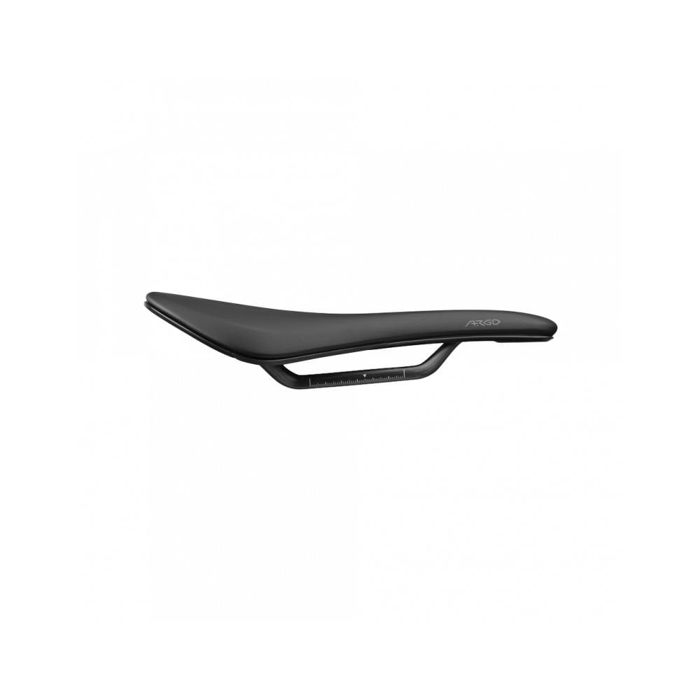 Fizik Vento Argo X1 off-road racing saddle with ergonomic cut-out and mud flap, designed for mountain biking components.