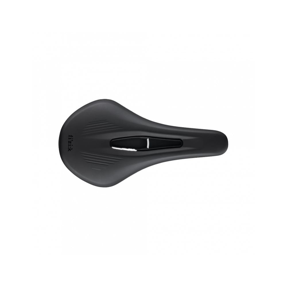 Fizik Vento Argo X1 off-road racing saddle with ergonomic cut-out and mud flap, designed for mountain biking components.