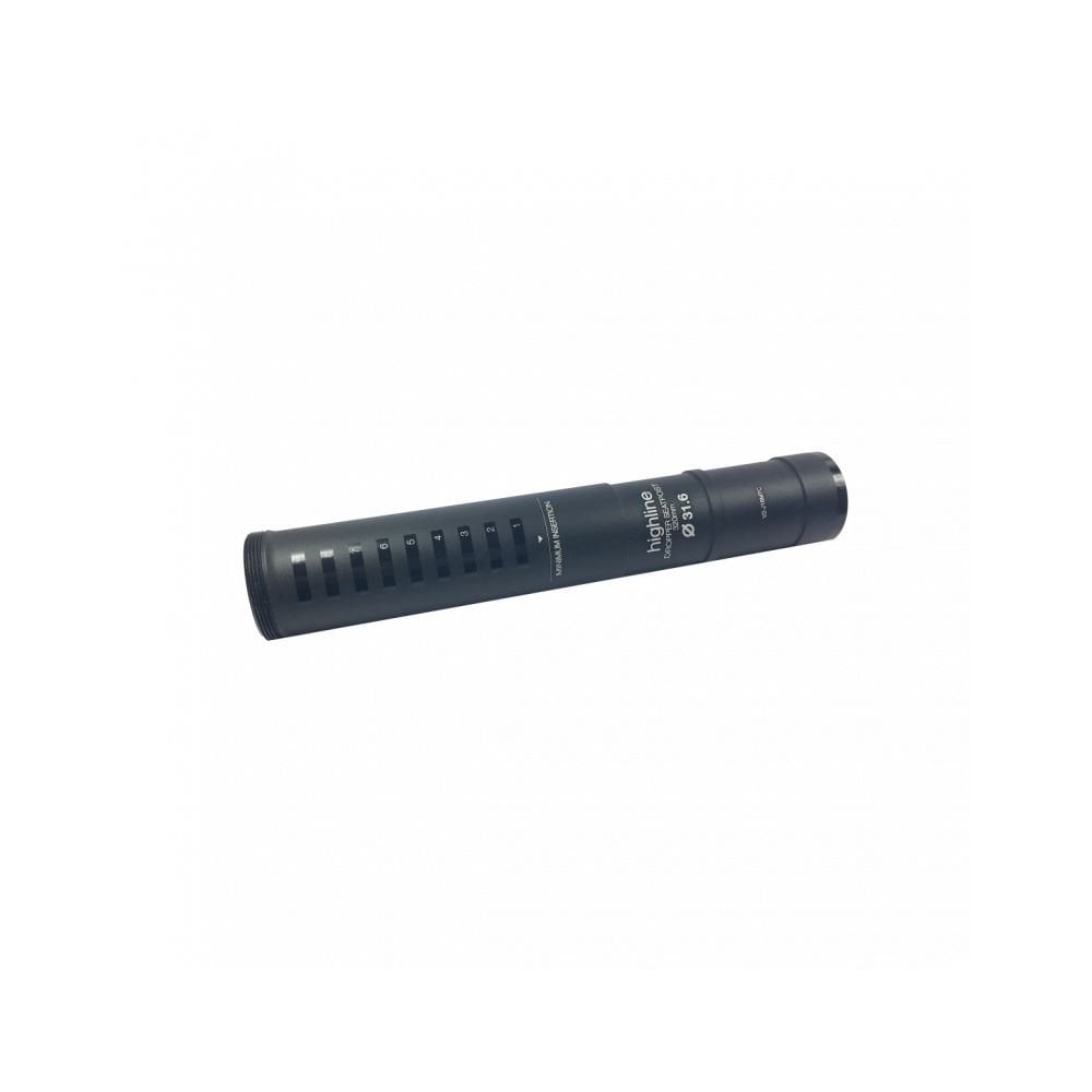 Crankbrothers Highline 2-Keyway v2 seatpost, 31.6mm diameter, 100mm length, durable bike component with sleek black finish.
