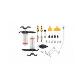 Jagwire Elite Mineral Oil Hydraulic Disc Brake Bleed Kit with syringes and bleed blocks for bicycle maintenance.