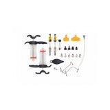 Jagwire Elite Mineral Oil Hydraulic Disc Brake Bleed Kit with syringes and bleed blocks for bicycle maintenance.