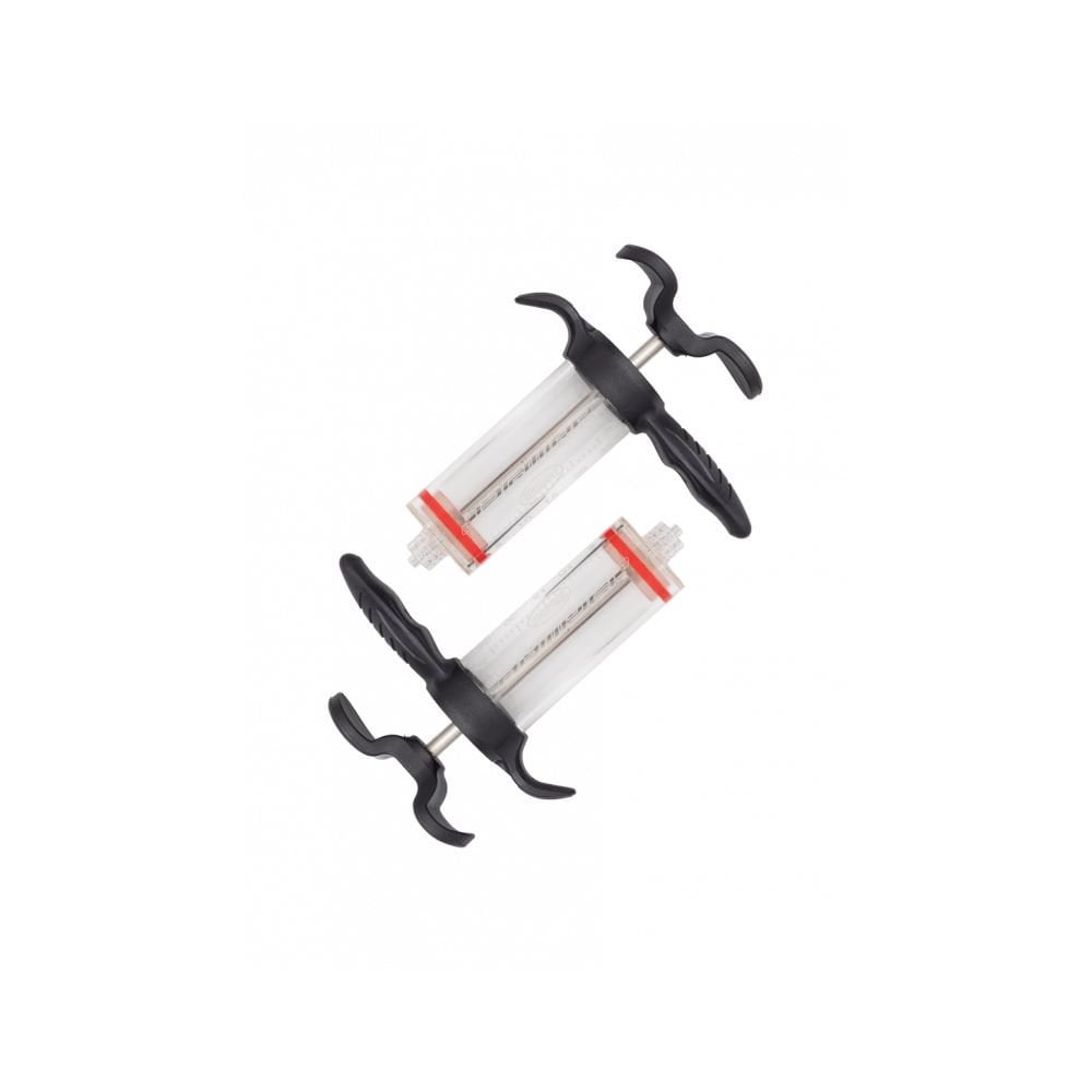Jagwire Elite Mineral Brake Bleed Kit with 2 ergonomic syringes for mineral fluid systems, workshop use, in a compact package.