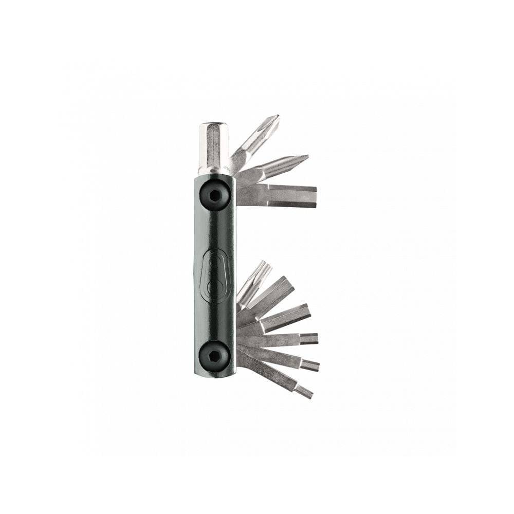 Crankbrothers F11 multi tool in black with tyre plug and chain link holder for bike maintenance workshop tools.