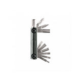 Crankbrothers F11 multi tool in black with tyre plug and chain link holder for bike maintenance workshop tools.