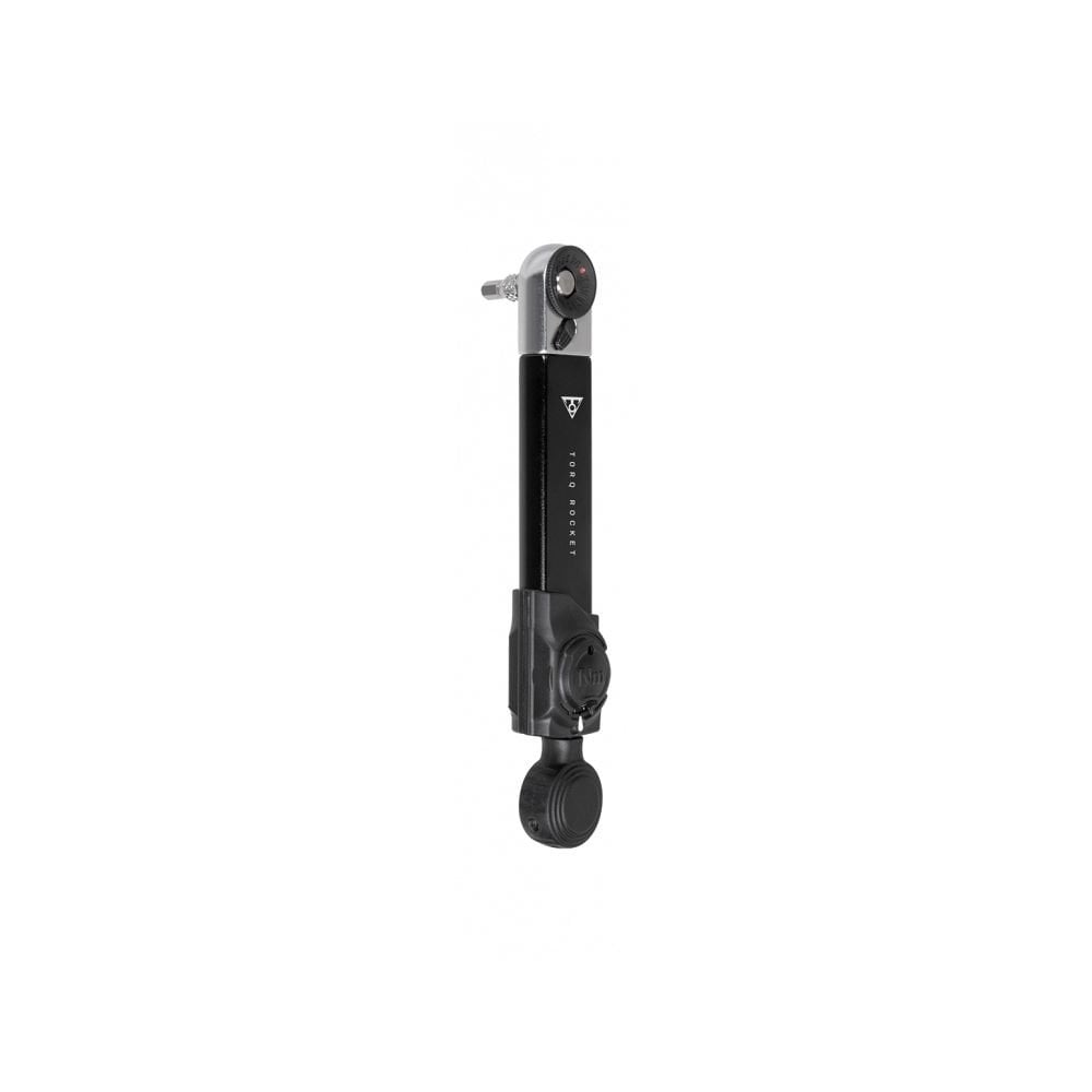 Topeak Torq Rocket Mini Ex black torque wrench with 17 bike repair functions, compact workshop tool for precise bike maintenance.