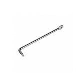 Topeak Fix Station 8mm silver pedal wrench, a durable workshop tool for removing bike pedals, shown in a workshop setting.