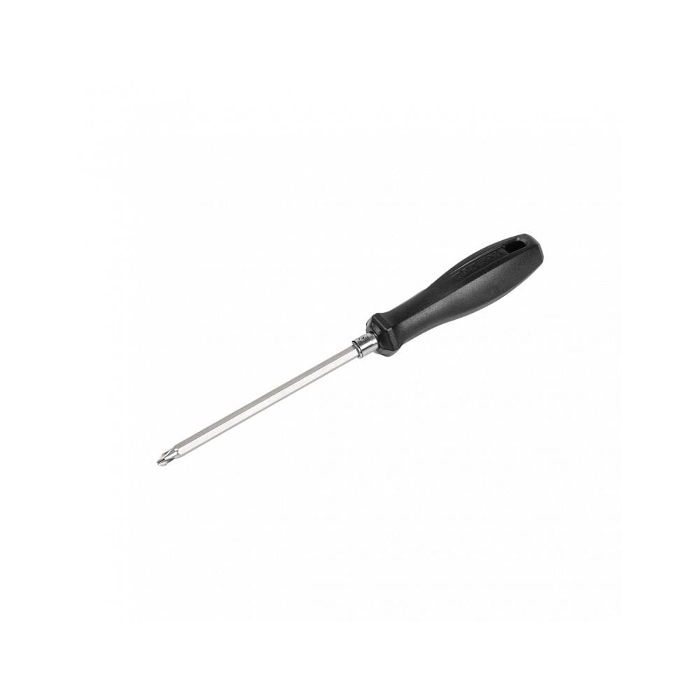 Topeak Fix Station Phillips screwdriver in silver and black, a durable workshop tool with ergonomic handle for precise screwdriving.