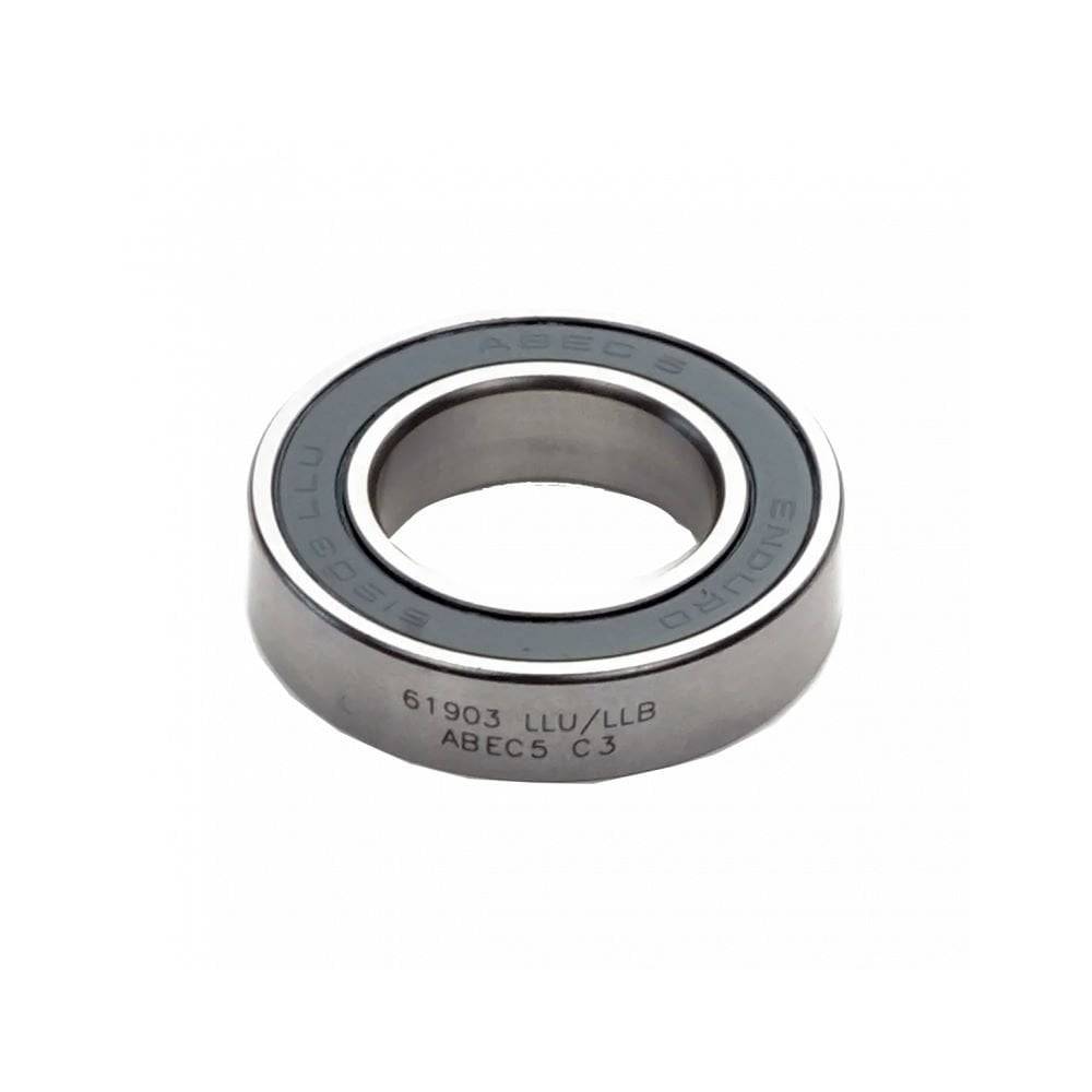 Enduro Bearings 61903 LLU/LLB C3 ABEC 5 silver radial hub bearing showing detailed metal components