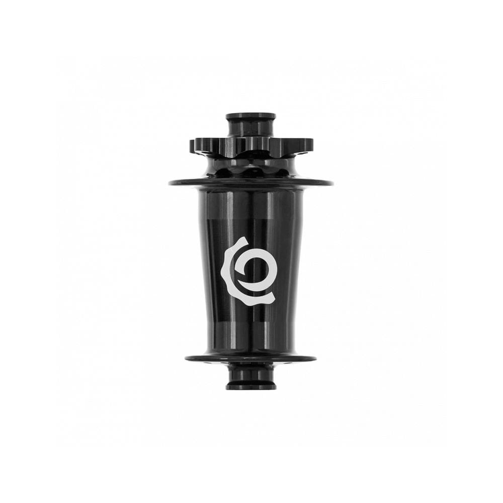 Crankbrothers I9 Hydra front downhill hub with 28-spoke design, 20x110mm axle, black color, for mountain biking components.