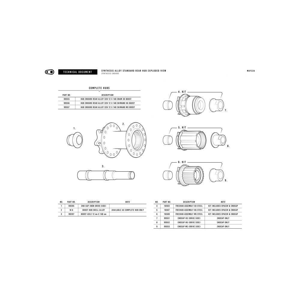 Crankbrothers Synthesis E rear hub with XD driver, 32 spokes, 148x12mm black mountain bike wheel component for wheelsets.