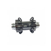 Crankbrothers Opium Grey front wheel hub for bikes, durable component with smooth ride performance, shown in close-up image.