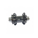 Crankbrothers Opium Grey front wheel hub for bikes, durable component with smooth ride performance, shown in close-up image.