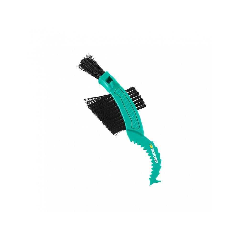 Motorex bicycle cleaning brushes set with hard, soft, and cassette brushes for bike maintenance and cleaning.