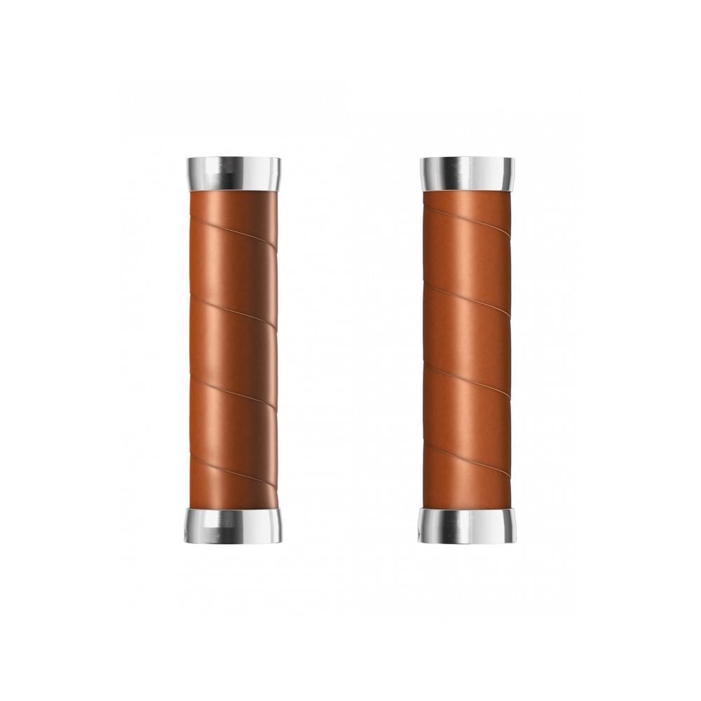 Brooks Slender Leather Bike Handlebar Grips with Aluminium Core and replaceable tape for comfortable cycling.