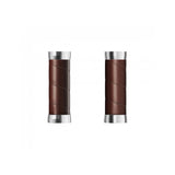 Brooks Slender leather bike handlebar grips with aluminium core and replaceable tape, designed for comfortable cycling.