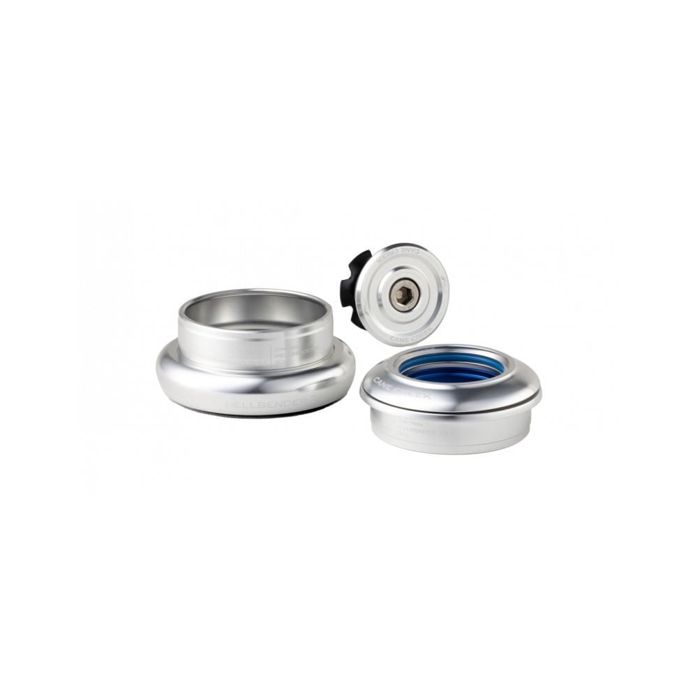 Cane Creek Hellbender 70 IS41/28.6 and IS52/40 headset with premium bearings, showing close-up of the high-quality bicycle component.