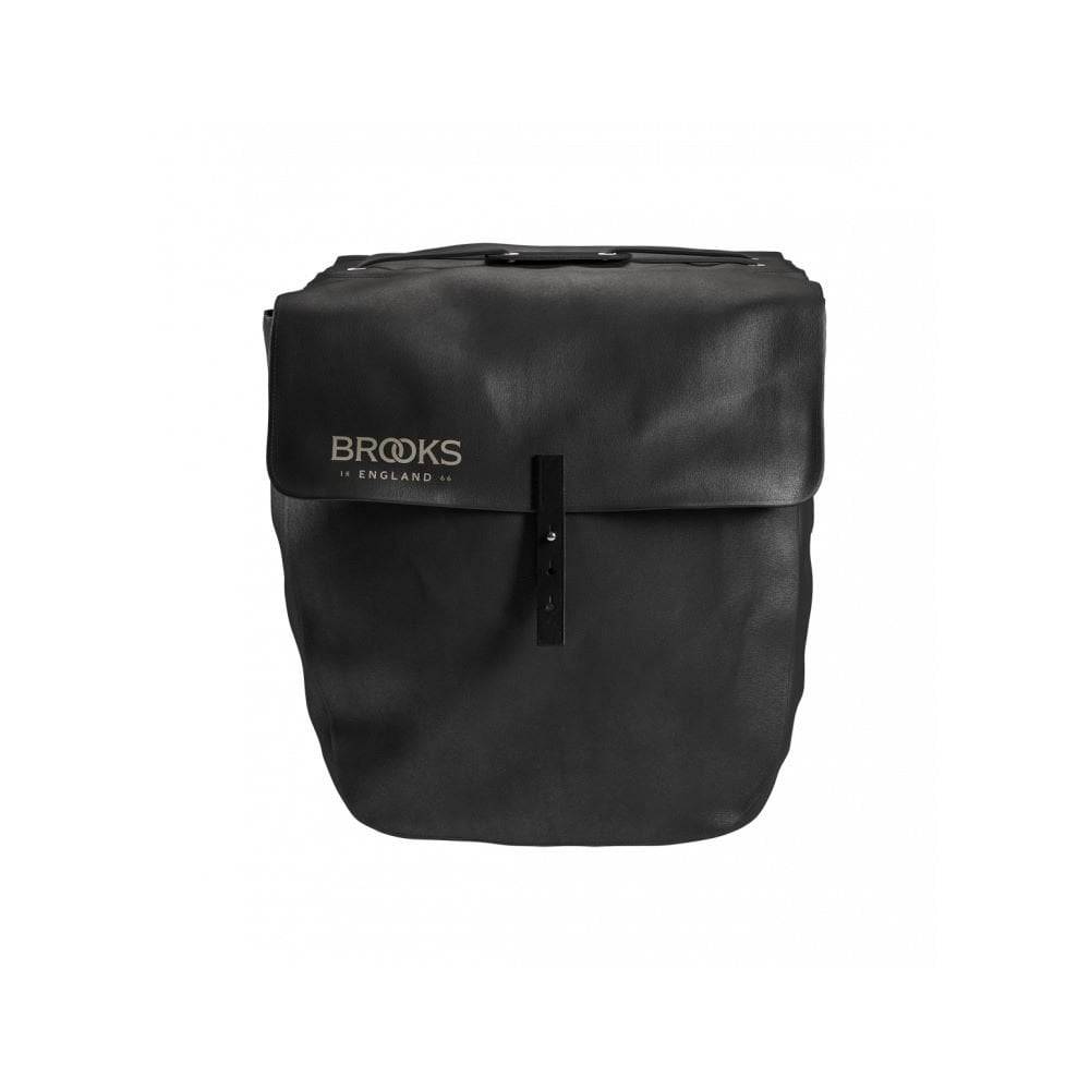 Brooks Brick Lane vintage-inspired water-resistant bike panniers set attached to a bicycle for cycling accessories.