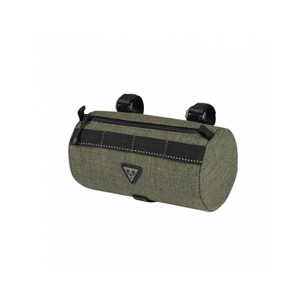 Topeak Tubular Barbag 1.5L handlebar bag with shock-absorbing foam and Molle straps for bike storage and accessories.
