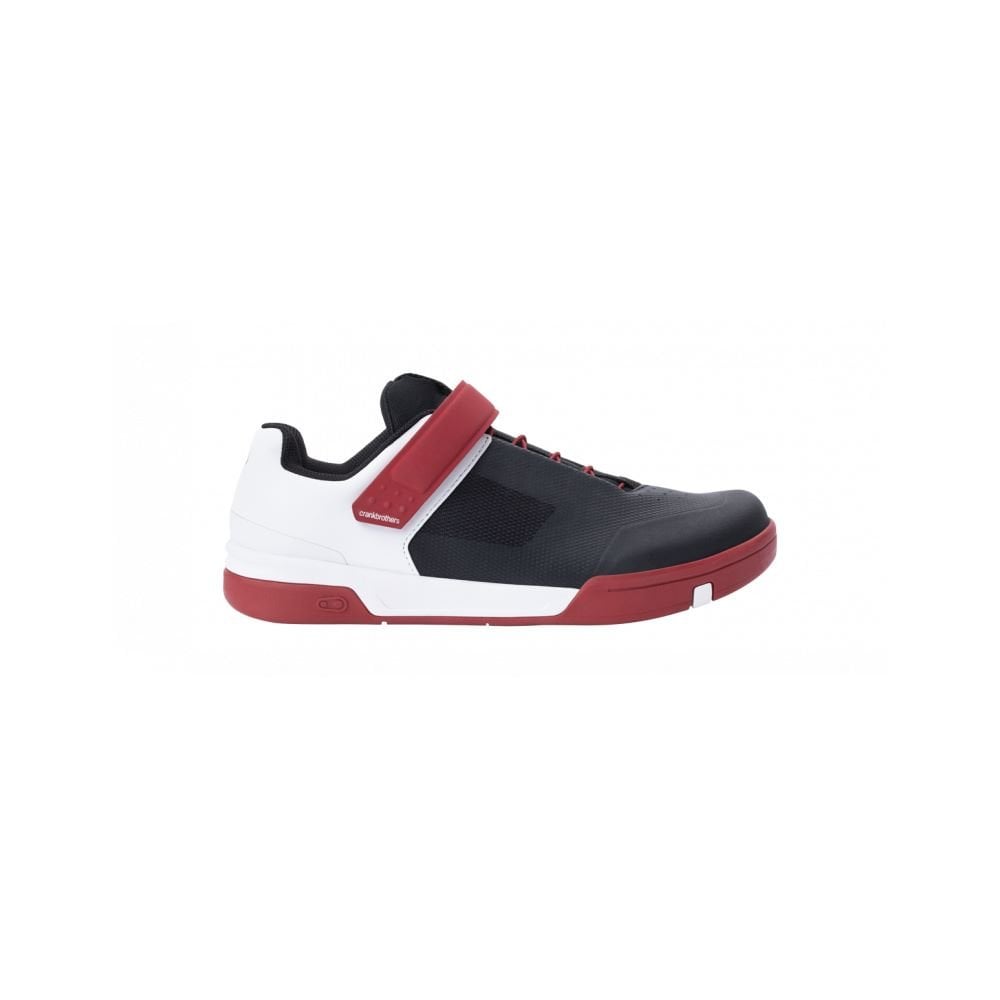 Crank Brothers Stamp Speedlace MTB shoes in black, flat pedal mountain biking footwear with quick-lace system and durable design.