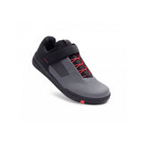Crank Brothers Stamp Speedlace MTB flat pedal shoes showing black and red mountain biking footwear with quick-lace system