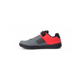 Crank Brothers Stamp Speedlace MTB flat pedal shoes with black and gray design, featuring durable mountain biking footwear details.