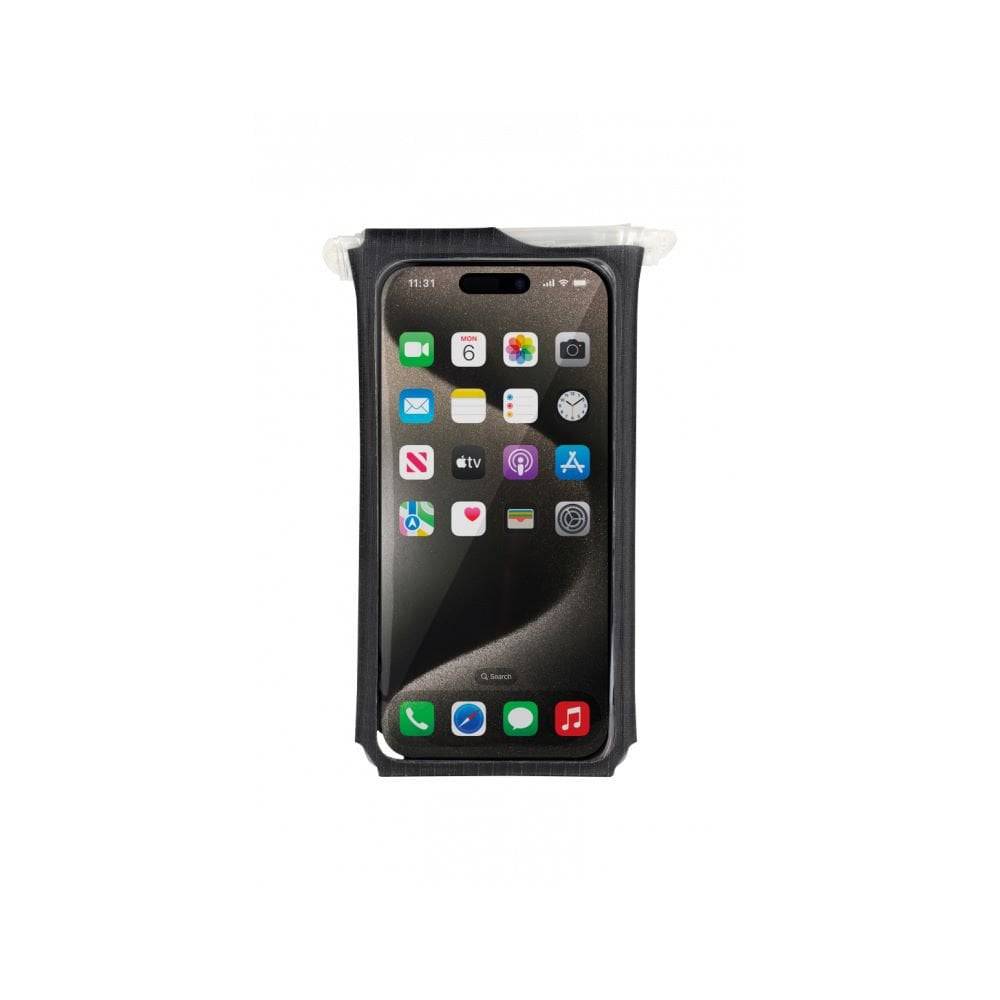 Topeak waterproof phone drybag with QuickClick® mount, fits smartphones up to 6.9 inches, outdoor bike accessories.