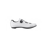 Fizik R4 Tempo Overcurve road cycling shoes with BOA closure and carbon outsole, shown in a close-up view.