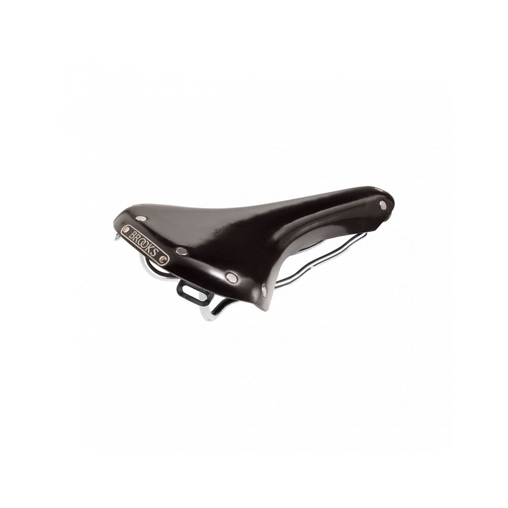 Brooks B15 Swallow chrome bicycle saddle with durable chromed steel rails for comfortable riding.