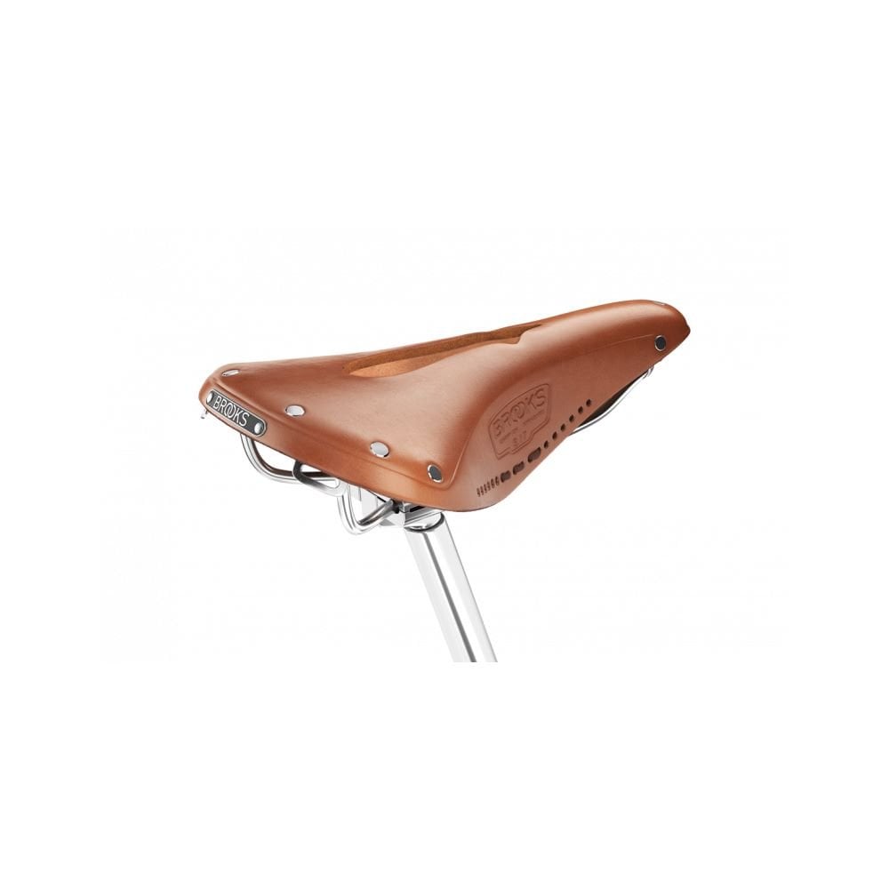 Brooks B17 Carved saddle with cut-out design, showcasing its leather construction and ergonomic pressure relief features.