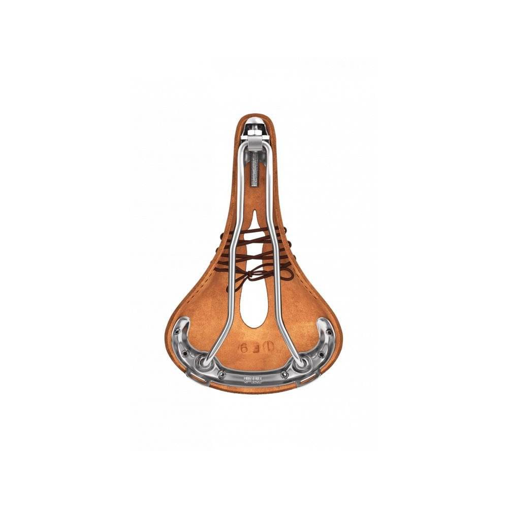 Brooks B17 Carved saddle with cut-out design for pressure relief and comfort, showcasing its leather construction and ergonomic shape.