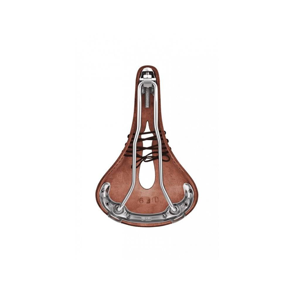 Brooks B17 Carved saddle with cut-out design for pressure relief and comfort, showcasing the leather construction and ergonomic shape.